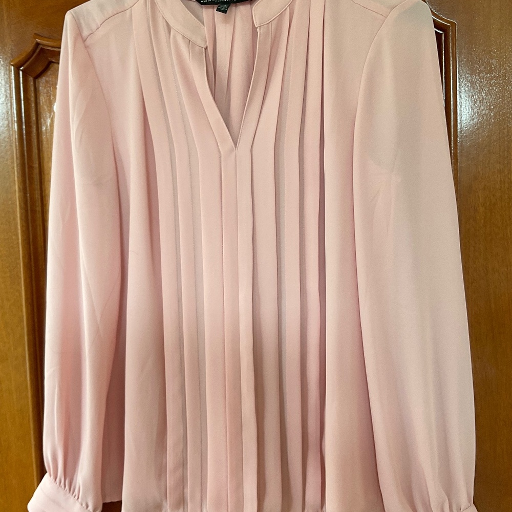 White House Black Market Pink Polyester Blouse size 4